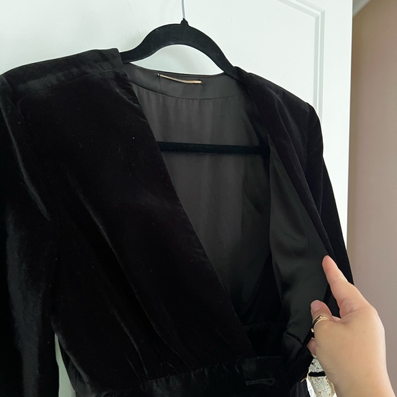 Robe Smoking Longue En Laine Grain De Poudre en Noir - Saint Laurent dress - Picture 9 of 15